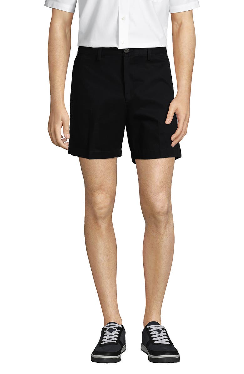 Lands' End Comfort Waist 6" No Iron Chino Shorts, Alternate, color, Black