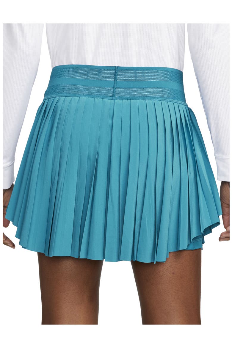 Court Dri-FIT Slam Pleated Handkerchief Hem Skort, Alternate, color, GREEN ABYSS/ WHITE