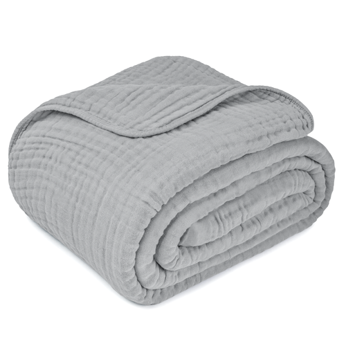 Comfy Cubs Adult Muslin Blanket In Gray