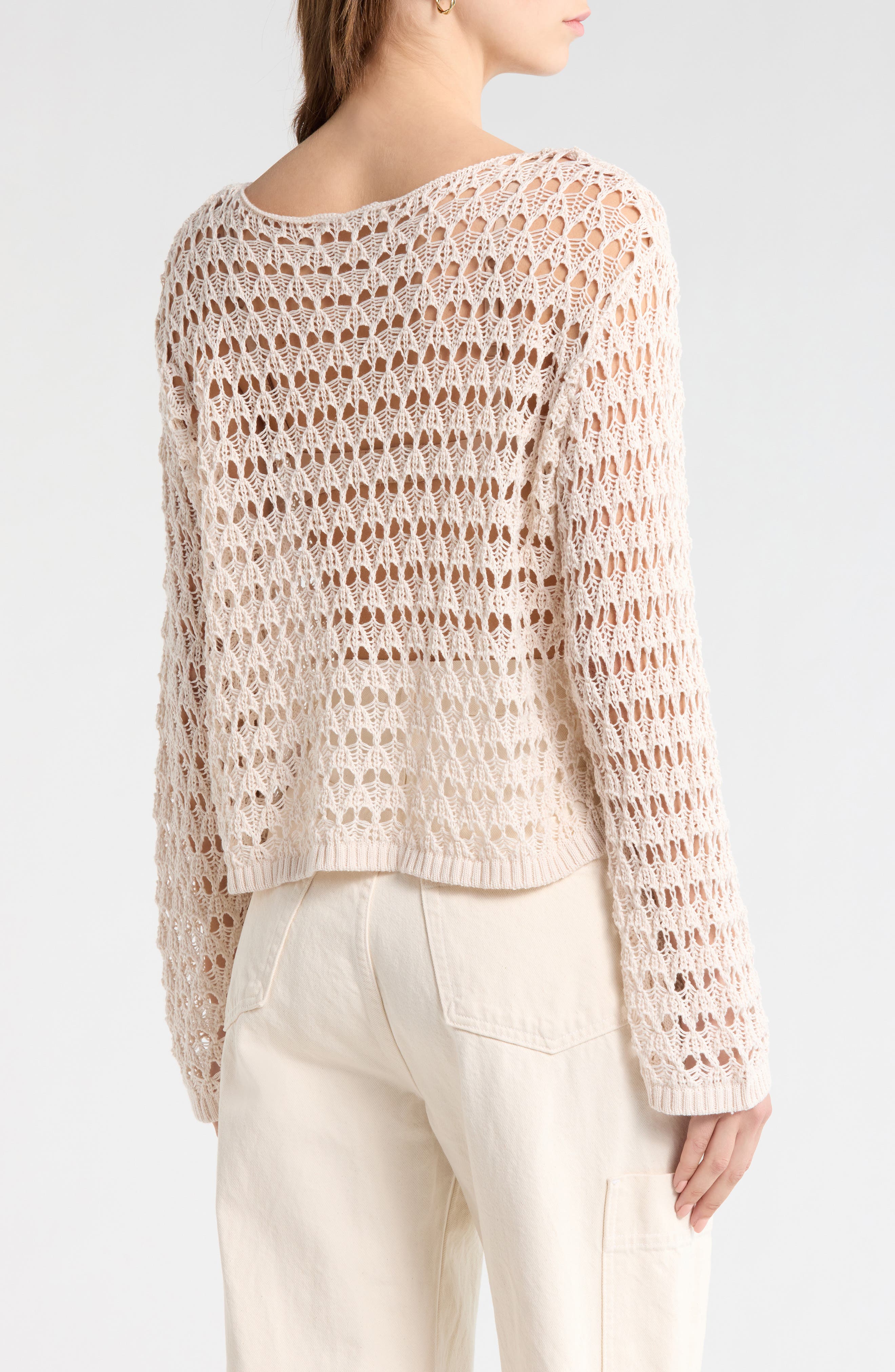 Willa Cotton Blend Open Stitch Sweater - image 4