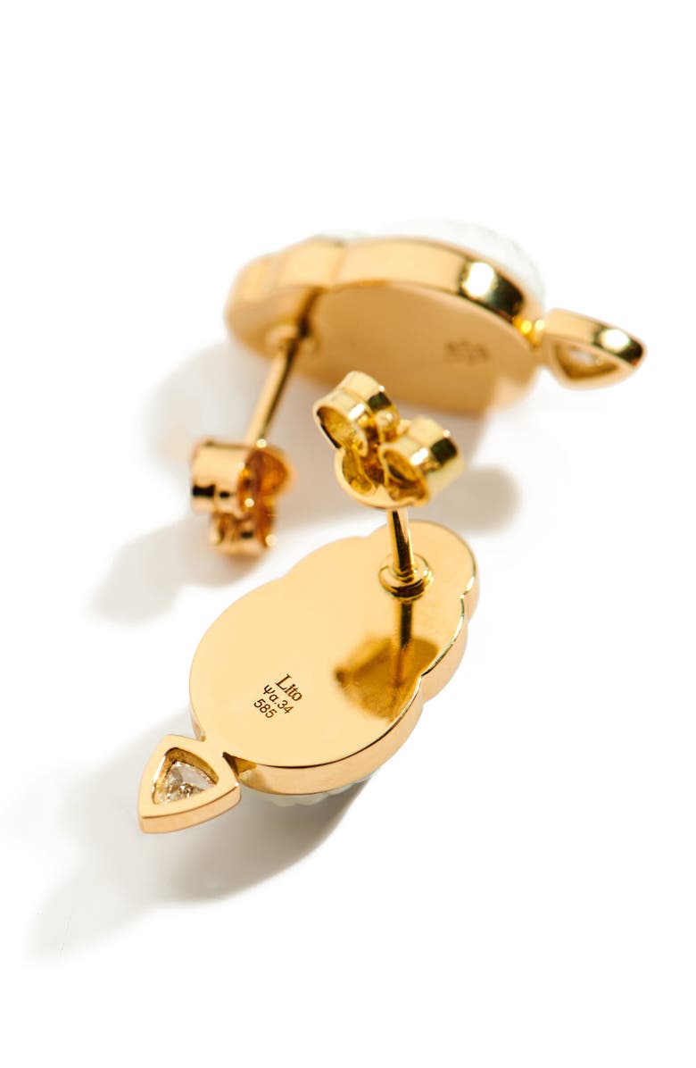 LITO Chiara Mother-of-Pearl Scarab Stud Earrings, Alternate, color, Gold