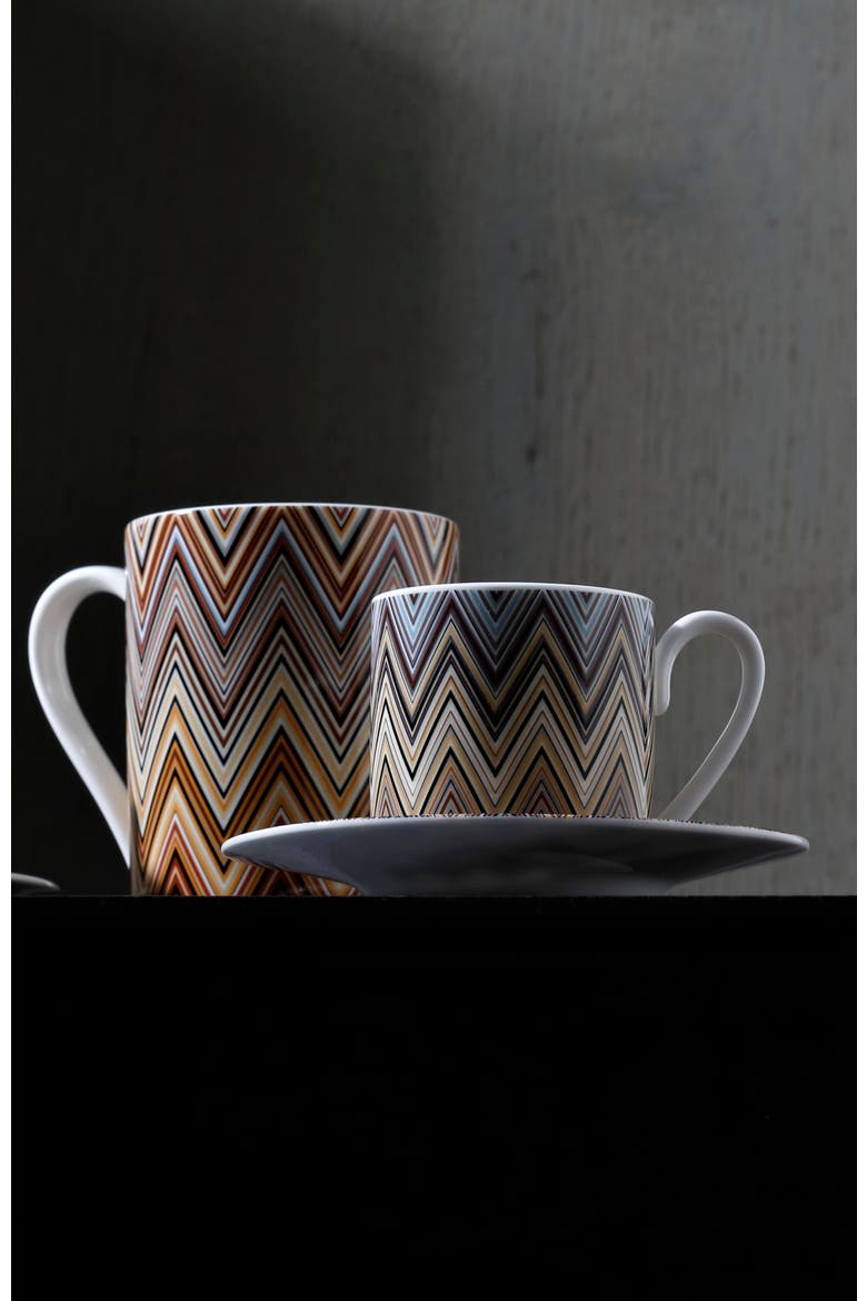 Coffee Cup & Saucer ZIG ZAG Set of 2 in Luxury Box Jarris 148 diam. 2.3", H 2.5", Cap. 4 oz, Saucer diam. 4.75", Alternate, color, Multicolor