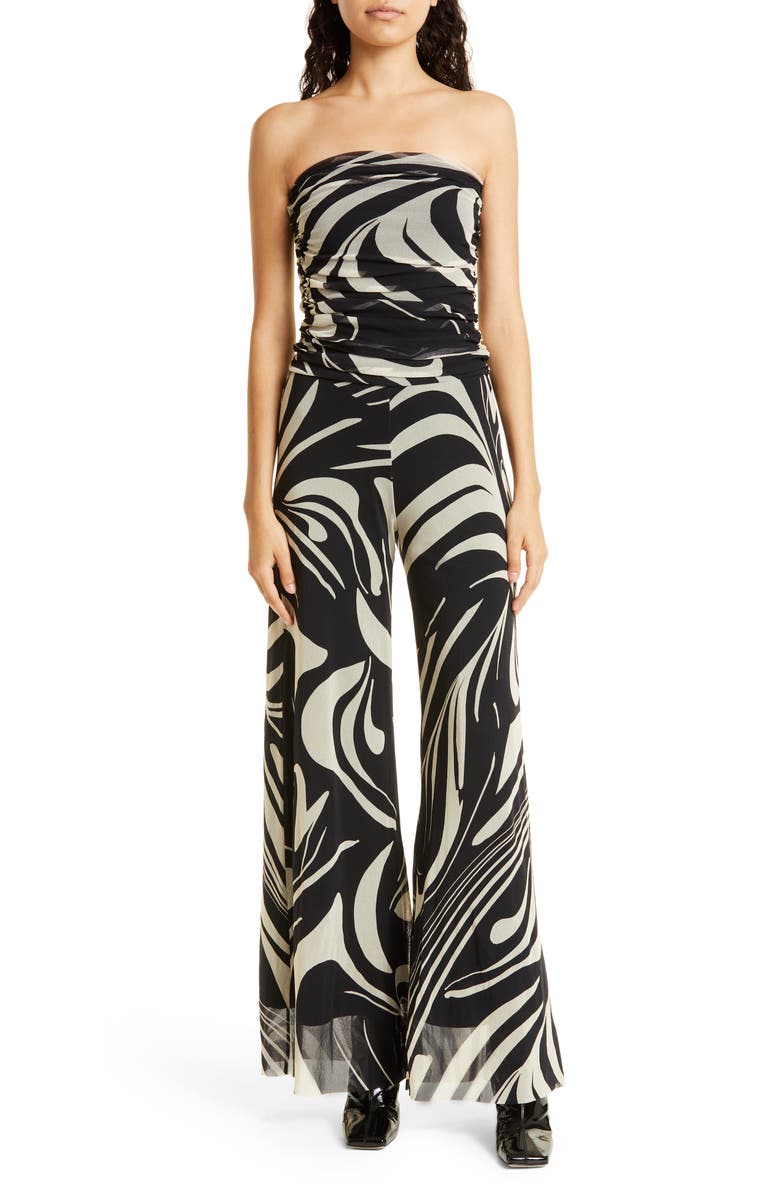 Fuzzi Swirl Print Strapless Jumpsuit, Main, color,