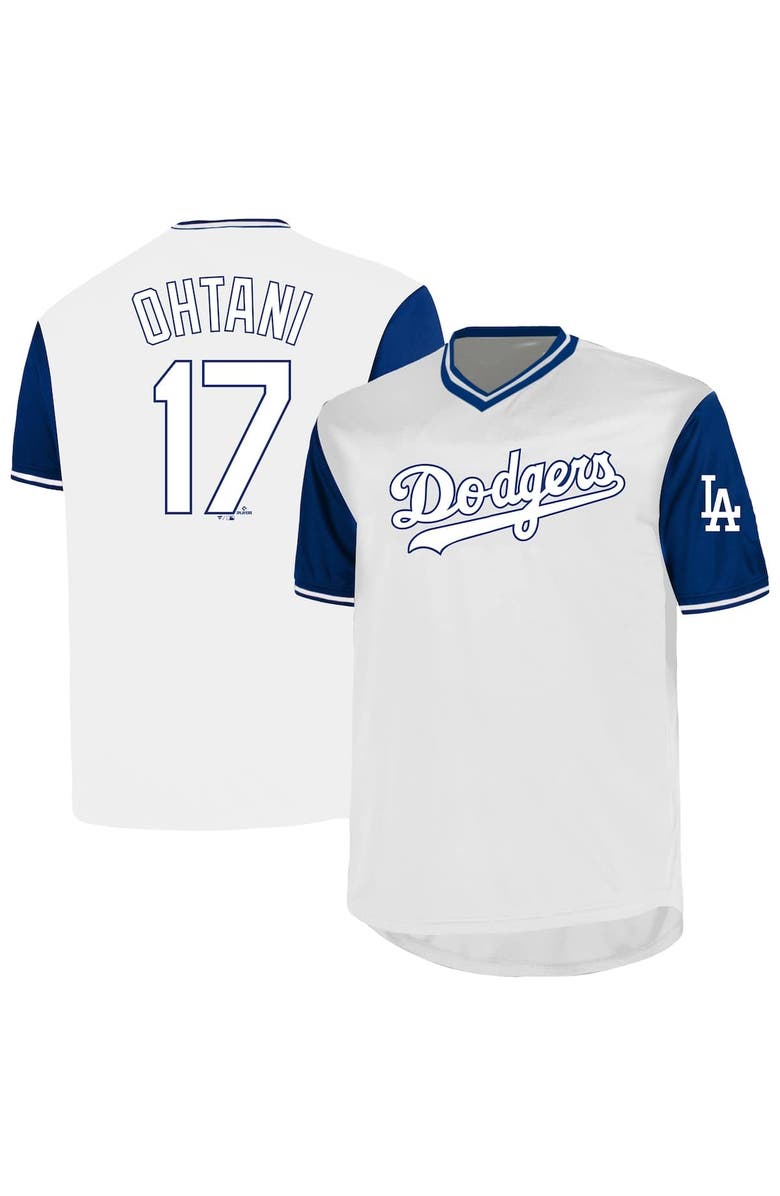 PROFILE Men's Profile Shohei Ohtani White Los Angeles Dodgers Big & Tall Name & Number Birdeye V-Neck T-Shirt, Alternate, color, White