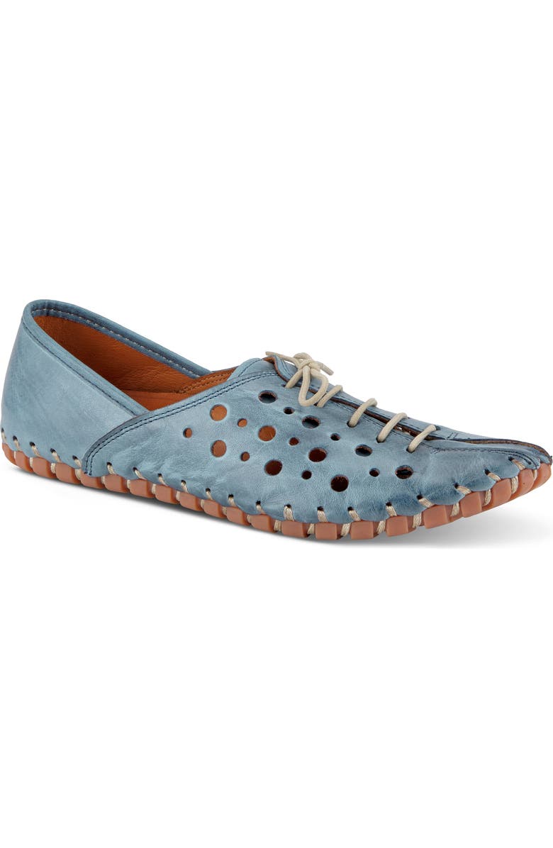 Spring Step Moonwalk Perforated Leather Shoe, Main, color, Blue