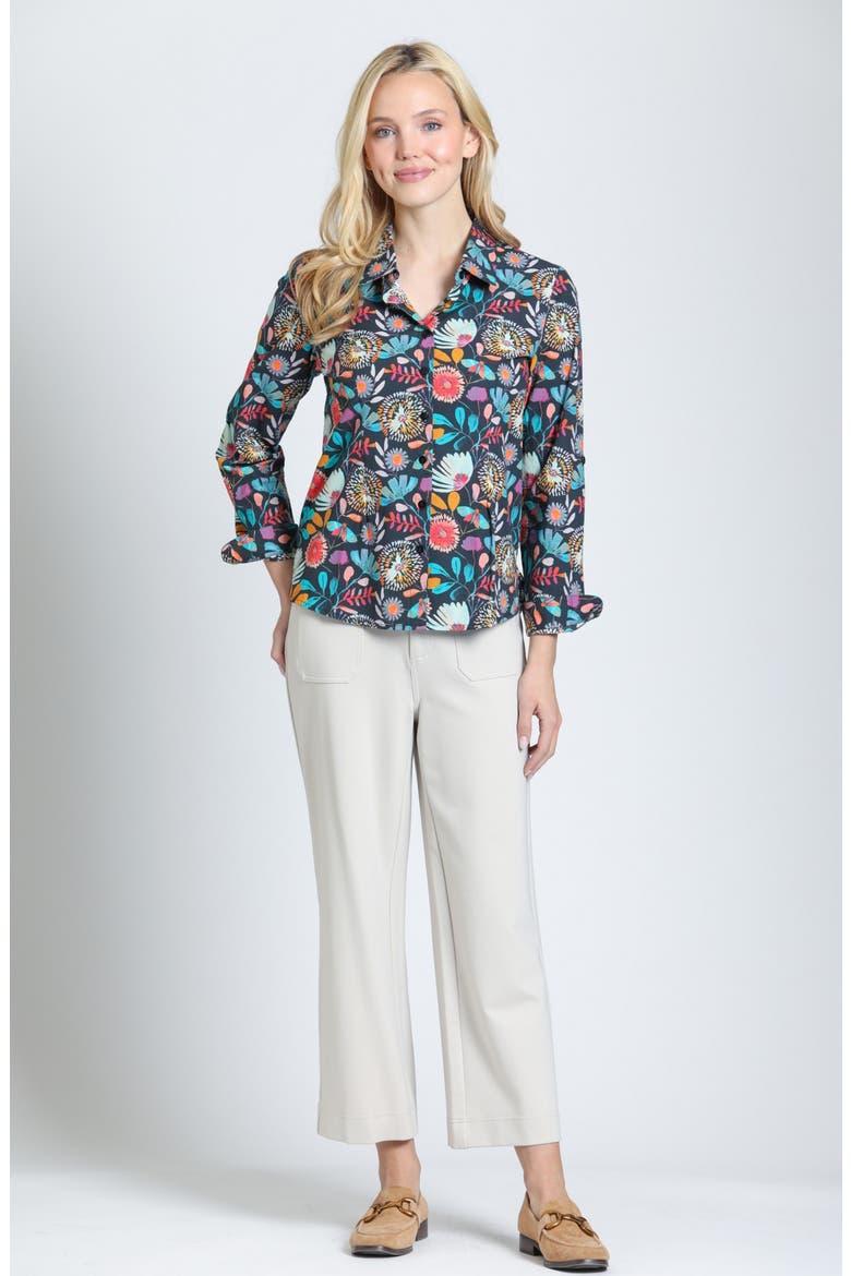 Classic Cotton Button Up Shirt, Alternate, color, MIDNIGHT/JEWEL MULTI