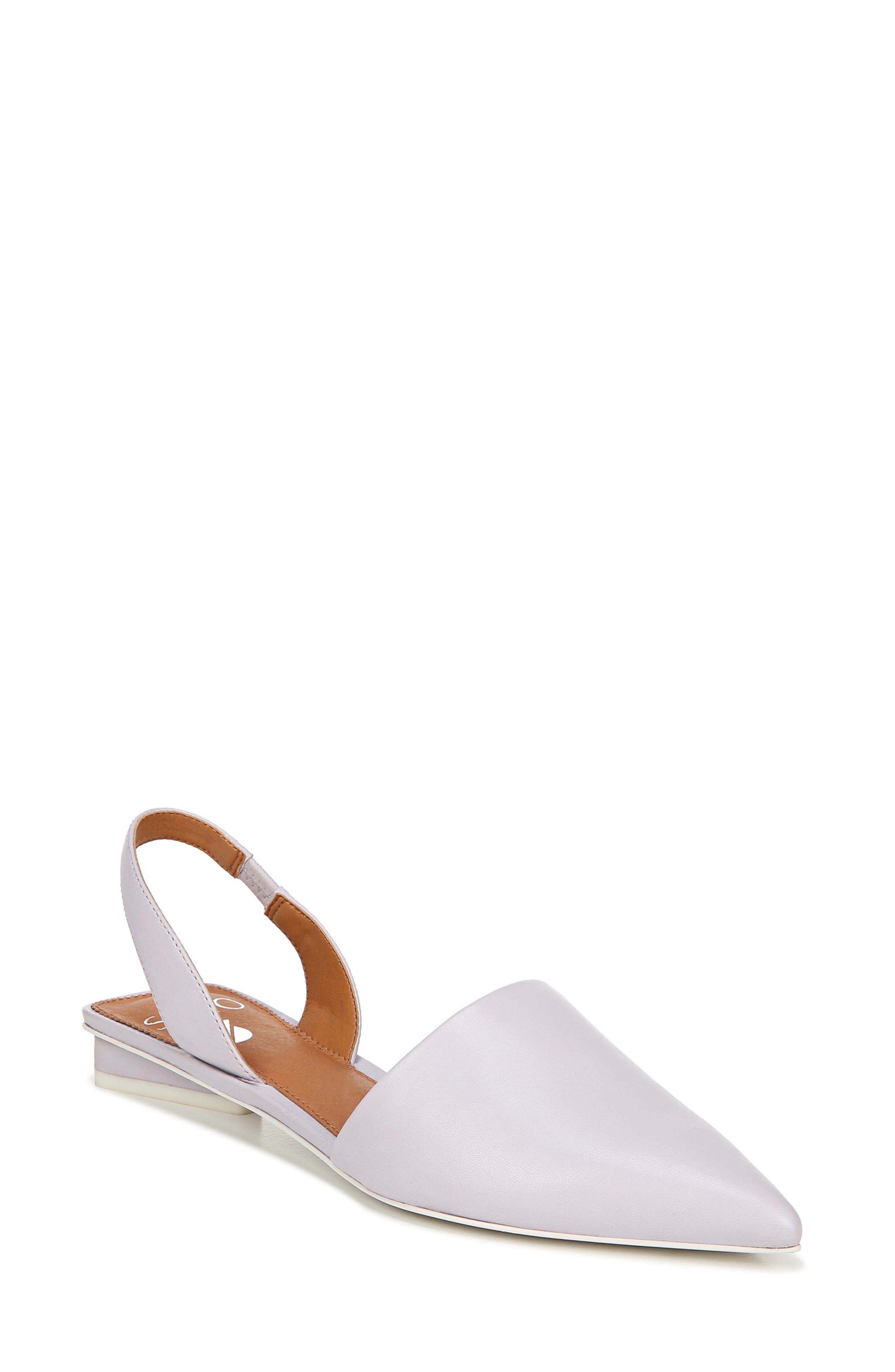 Pointed Toe Slingback Flat, Main, color, LILAC LEATHER