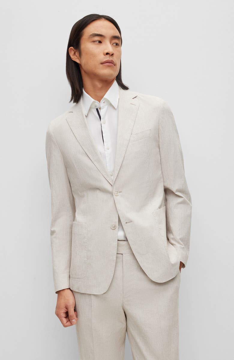 BOSS Stretch Cotton & Linen Sport Coat, Alternate, color, Light Beige