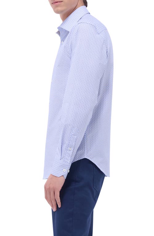 Bugatchi James Ooohcotton® Mosaic Print Button-up Shirt In Sky