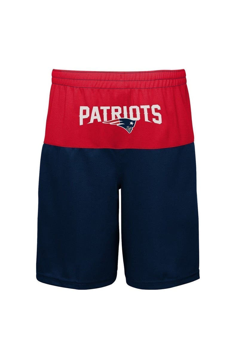 Outerstuff Youth Mac Jones Navy New England Patriots Name & Number Player Shorts, Alternate, color, 