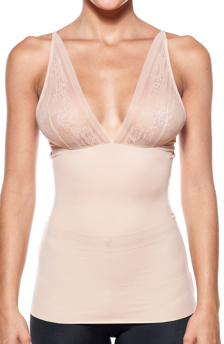 BODY BEAUTIFUL Lace Cup Smooth Shaper Camisole, Main, color, 