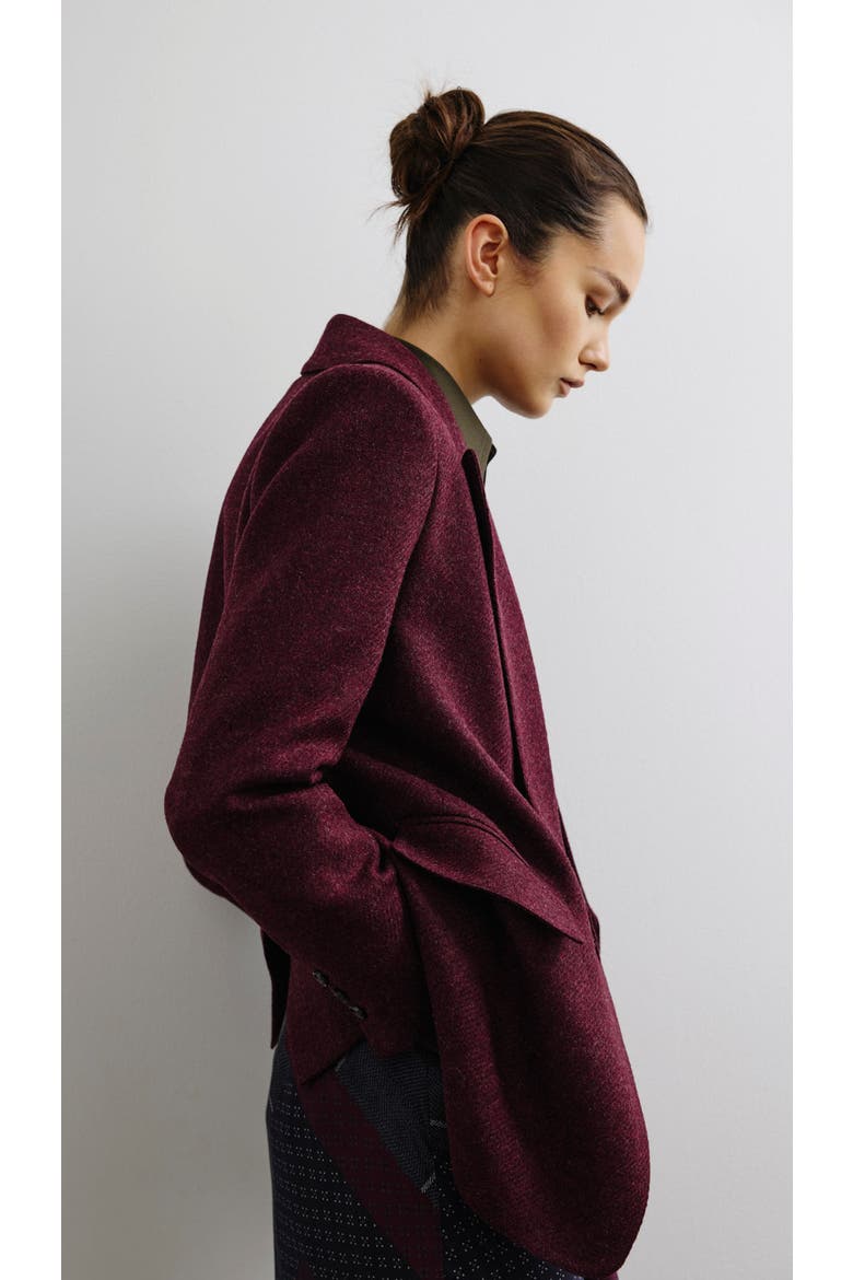 Oversized Long Lapel Blazer, Alternate, color, Bordeaux