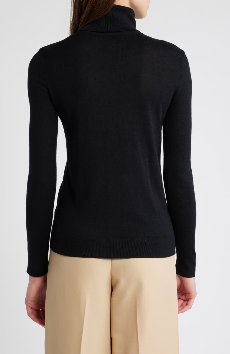 Lauren Ralph Lauren Ribbed Turtleneck Sweater, Alternate, color, Black