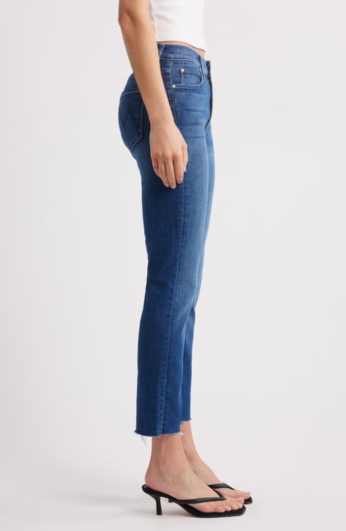 Mother The Dazzler Mid Rise Ankle Fray Jeans In Blue