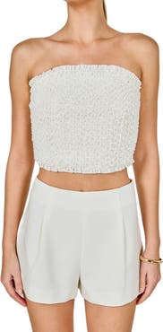 Endless Rose Smocked Crop Tube Top