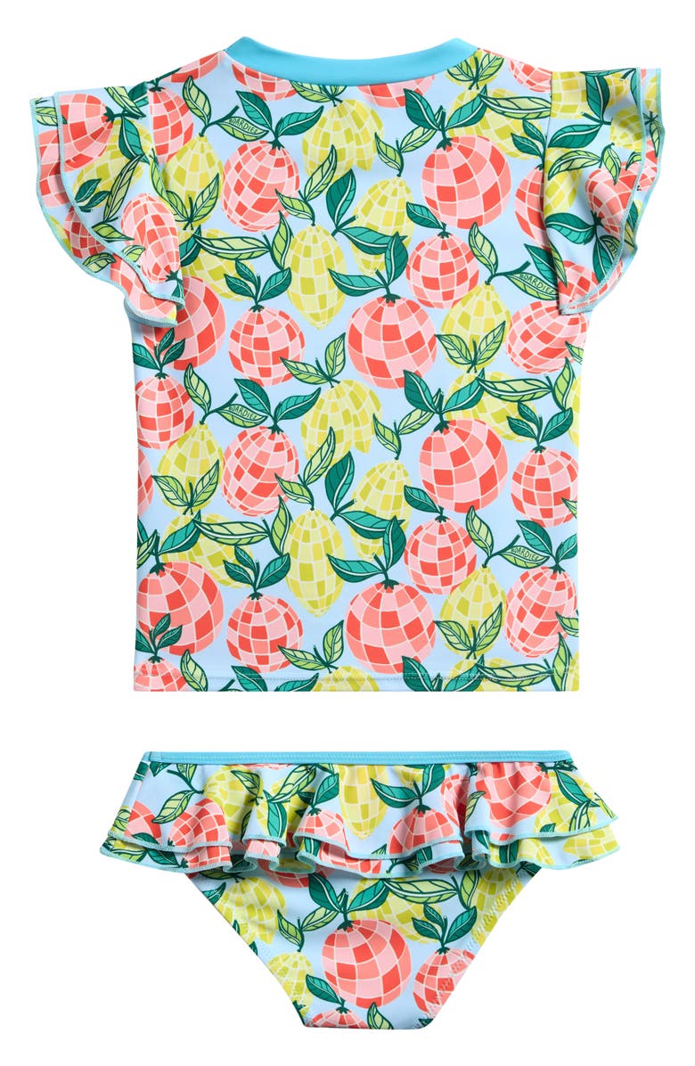 Boardies Kids' Citrus Disco Two-Piece Rashguard Swimsuit, Alternate, color,