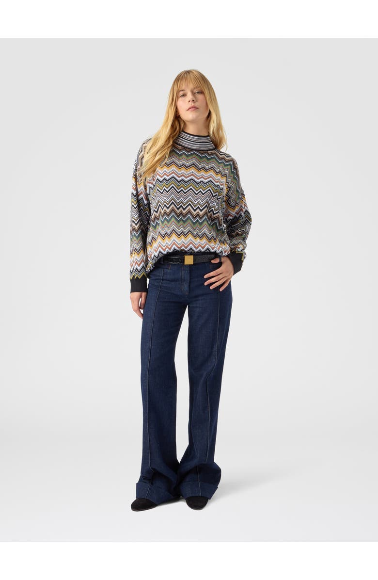 Missoni Oversized High-neck Sweater With Chevron Pattern, Alternate, color, Multicoloured
