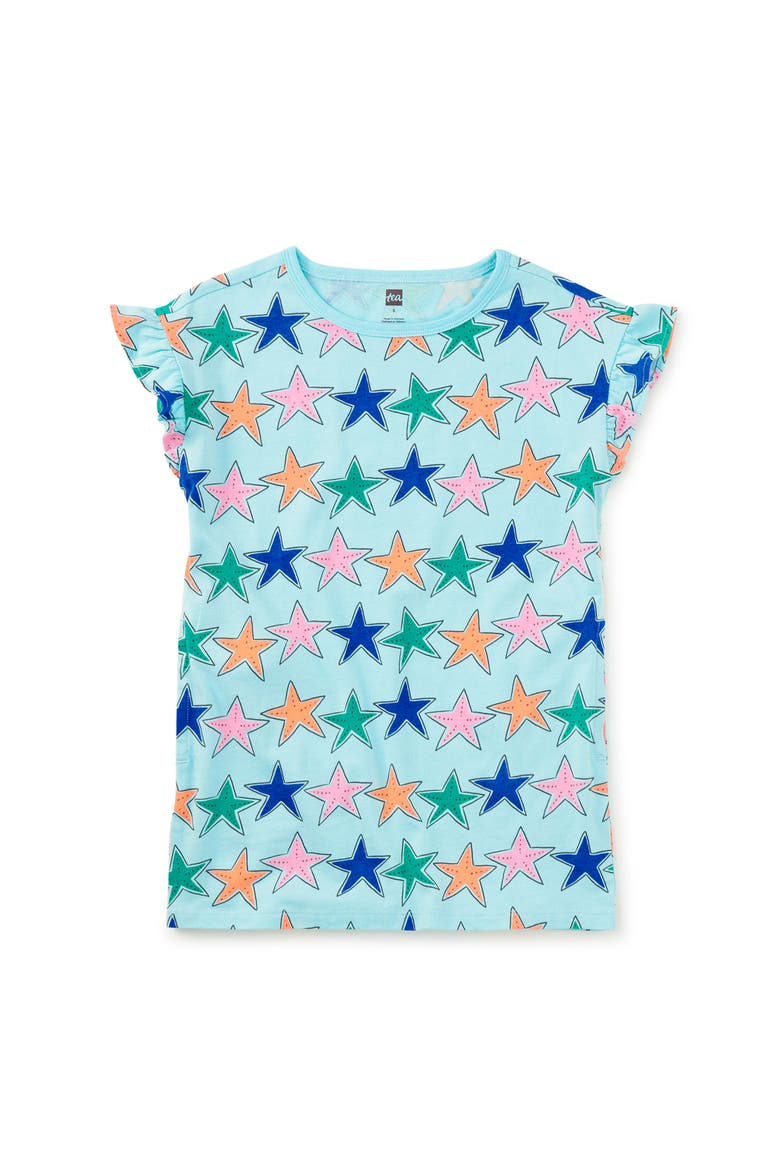Flutter Sleeve Shift Dress, Main, color, Starfish