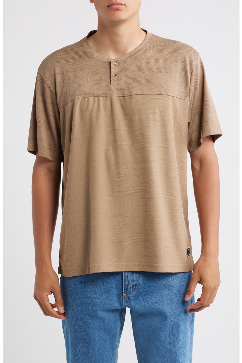 Journey Tiger Camo Short Sleeve Henley, Main, color, DESERT TIGER CAMO
