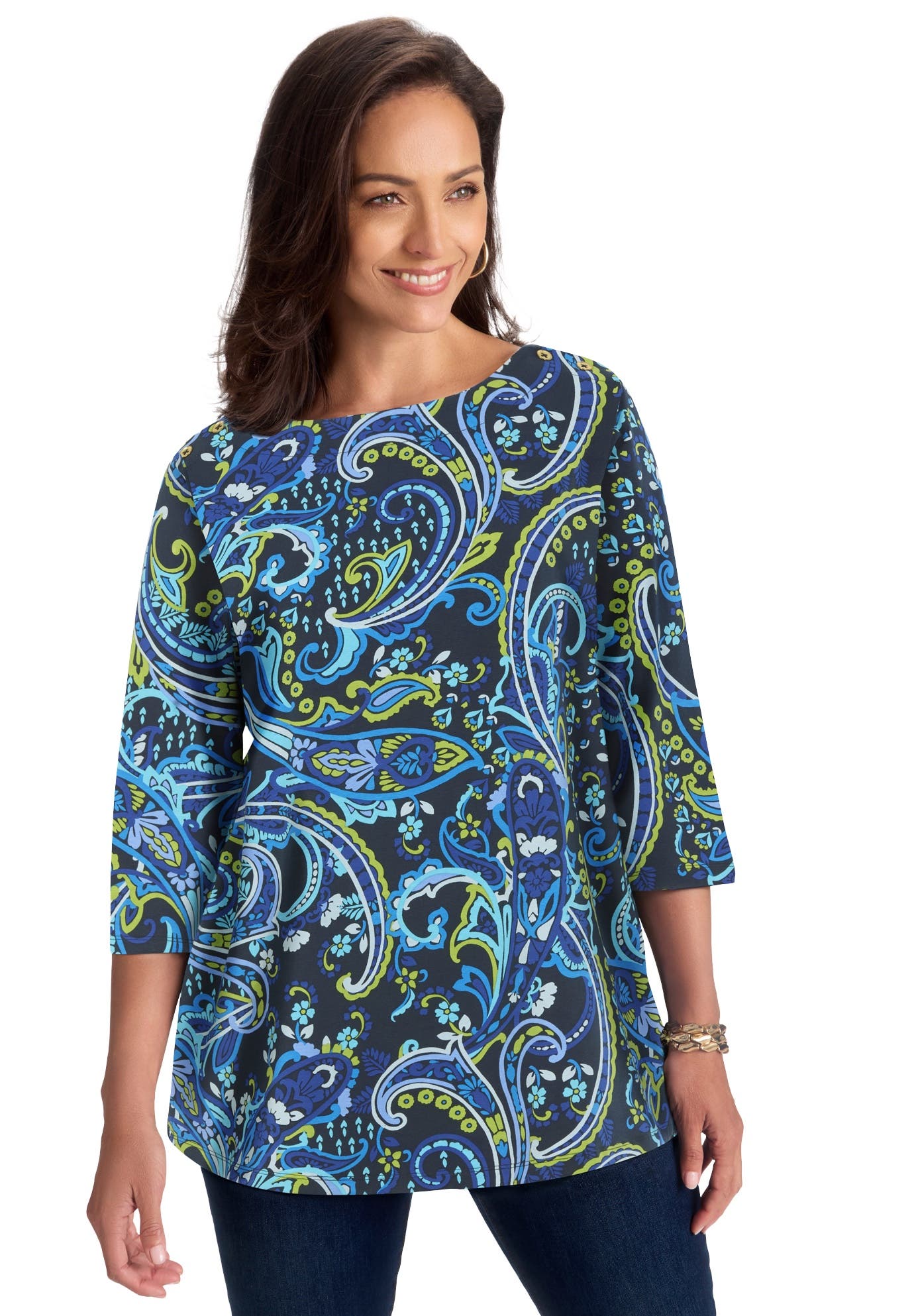NAVY PAINTERLY PAISLEY