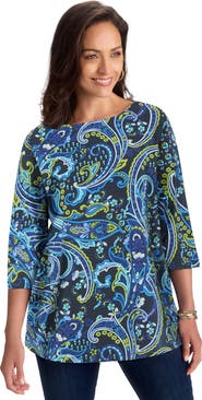 Jessica London Stretch Cotton Boatneck Tunic