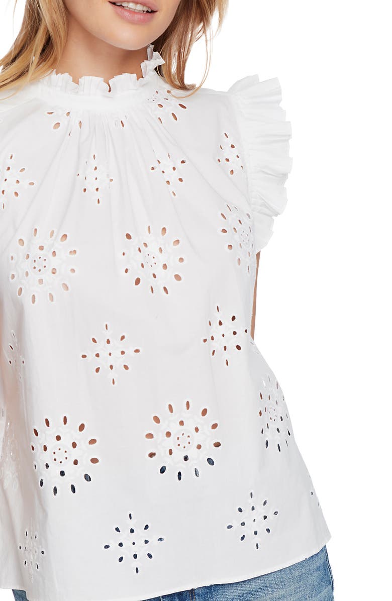 1.STATE Eyelet Flutter Sleeve Top, Alternate, color, 