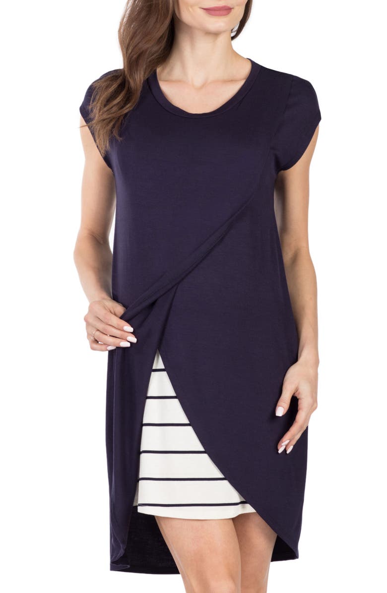 Savi Mom Lille Layered Maternity/Nursing Sheath Dress, Alternate, color, 