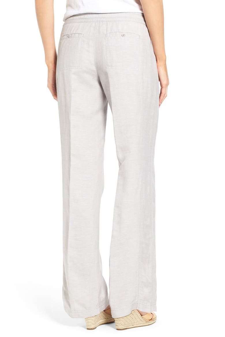 'Easy' Linen Blend Wide Leg Pants, Alternate, color, ASH MIX
