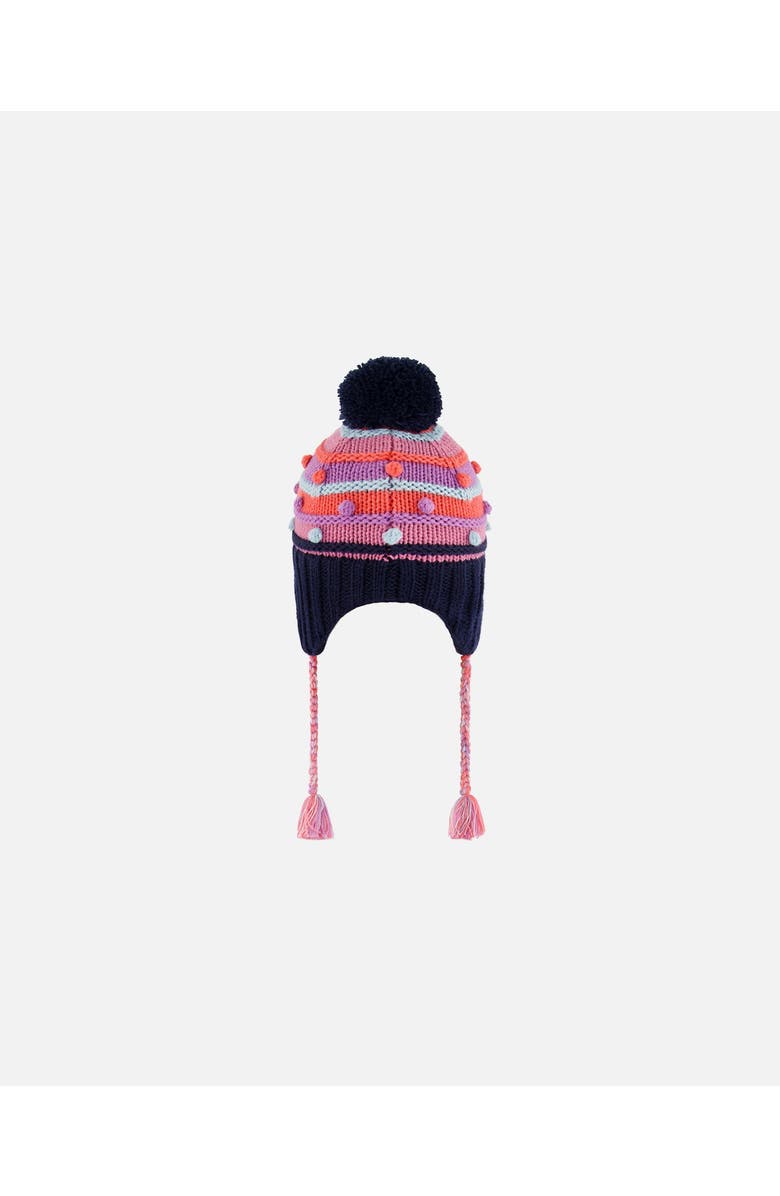 Deux par Deux Girl's Peruvian Knit Hat Navy And Multicolor, Alternate, color, 
