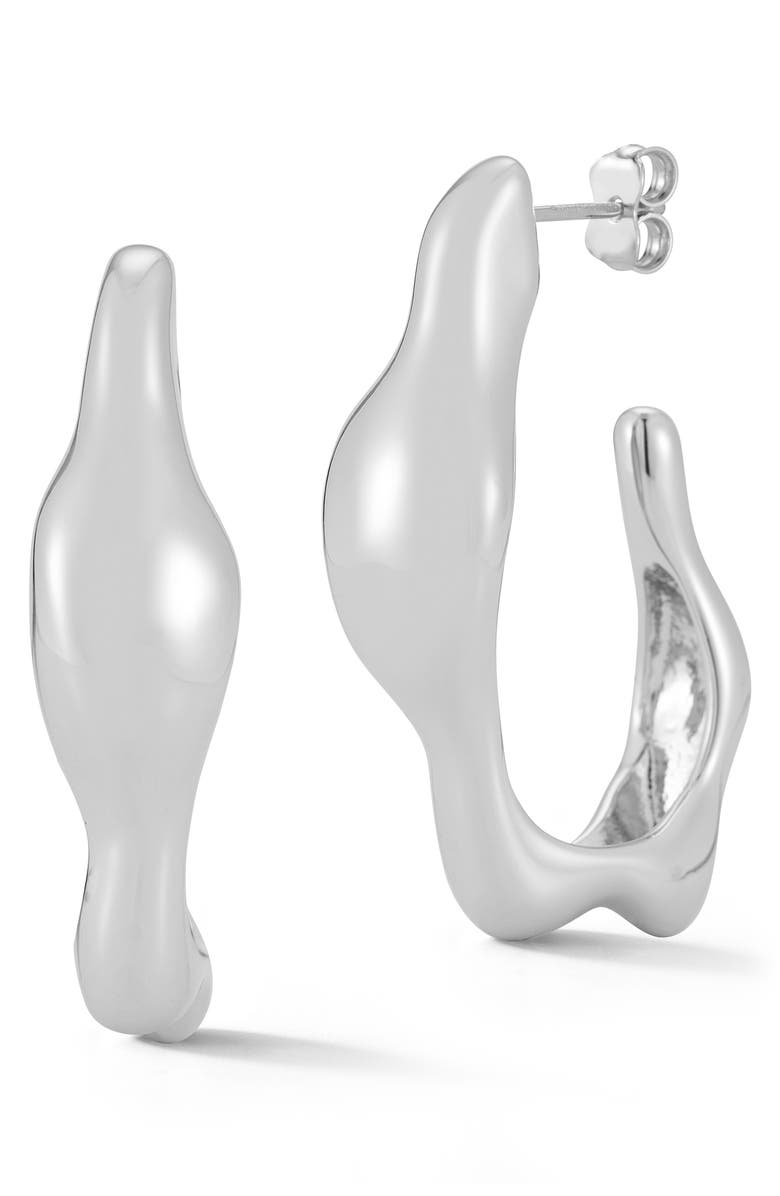 CHLOE AND MADISON Organic Bold Hoop Earrings, Main, color, Silver