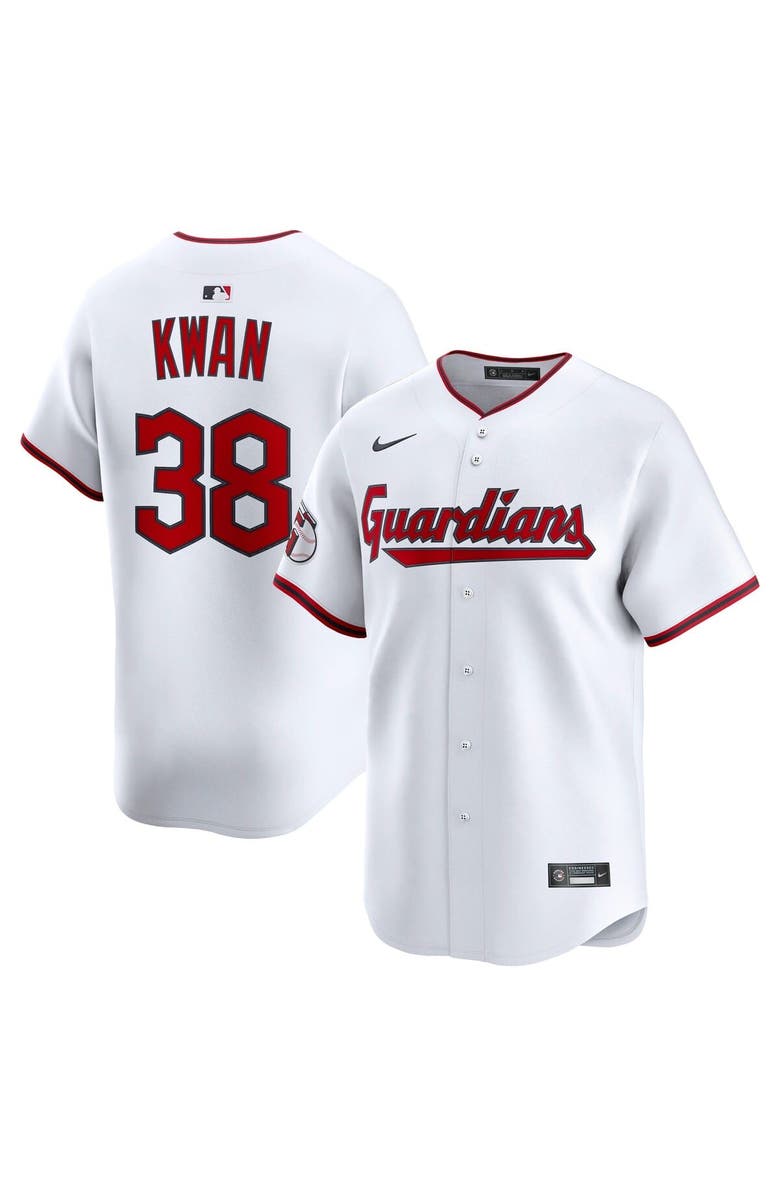 Nike Men's Nike Steven Kwan White Cleveland Guardians Home Limited Player Jersey, Main, color, 