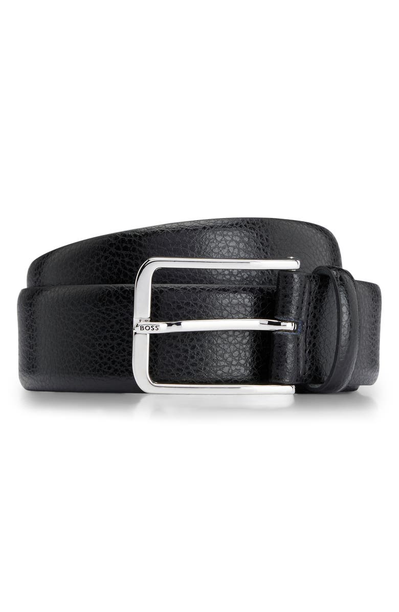 BOSS Crys Pebbled Leather Belt, Main, color,