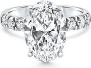 Bliss Diamond Certified 5.28Ct Oval Diamond Side Halo Engagement Ring 14k Gold Lab Grown