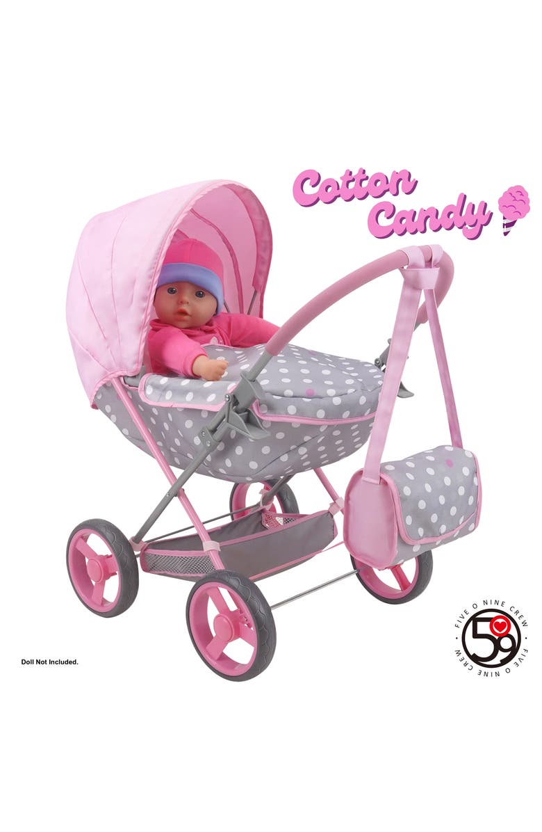 509 Crew Cotton Candy Pink Doll Deluxe Pram, 18'', Alternate, color, Multicolored