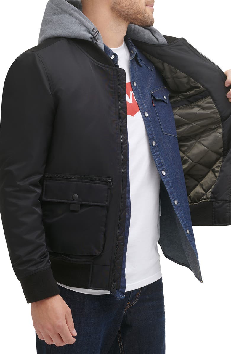 Levi's<sup>®</sup> Flight Hooded Bomber Jacket, Alternate, color,