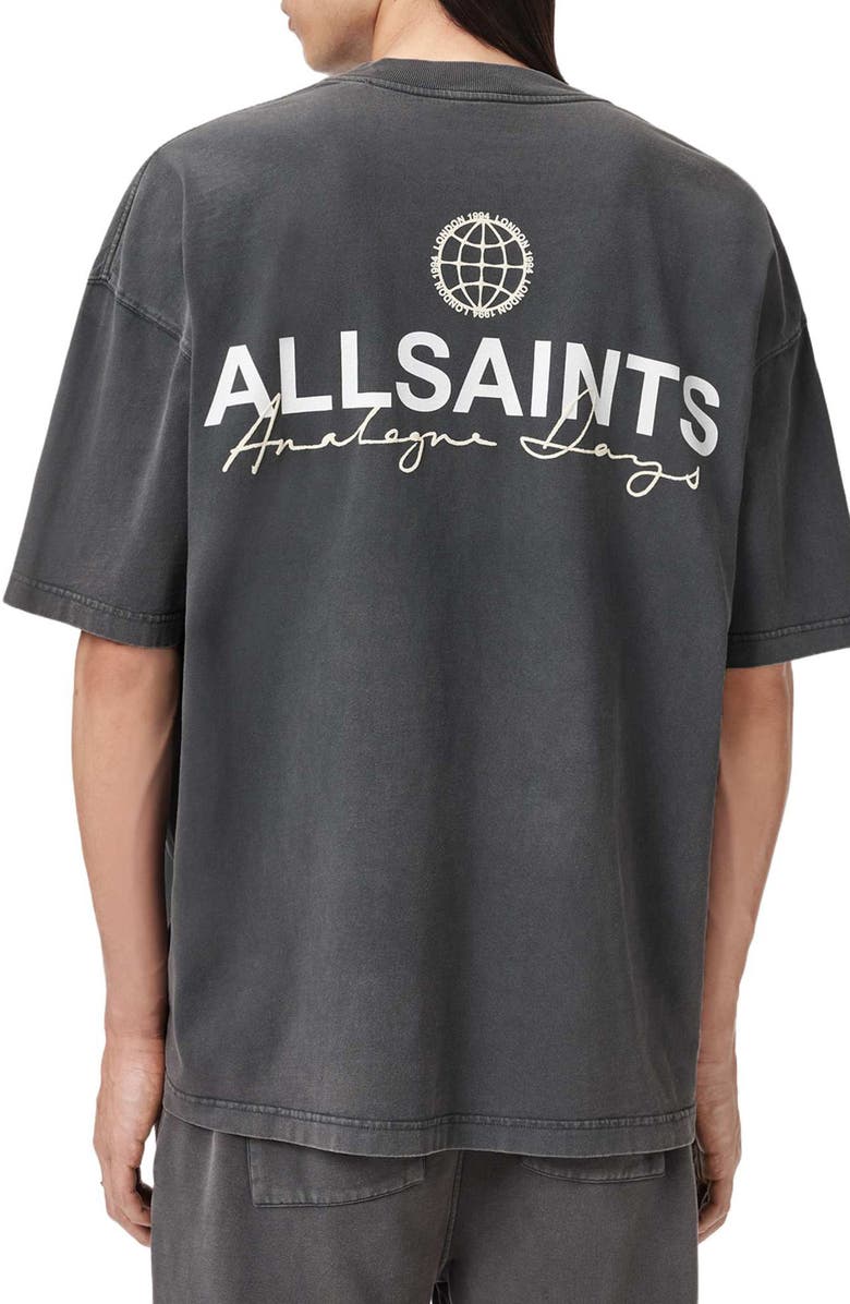 AllSaints Emblem Cotton Graphic T-Shirt, Alternate, color, Washed Black