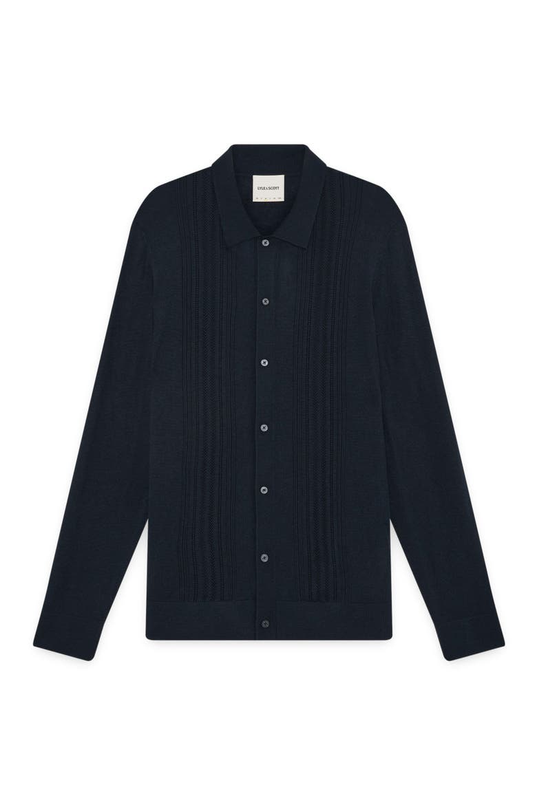 Long Sleeve Cable Knitted Shirt, Alternate, color, Carbon