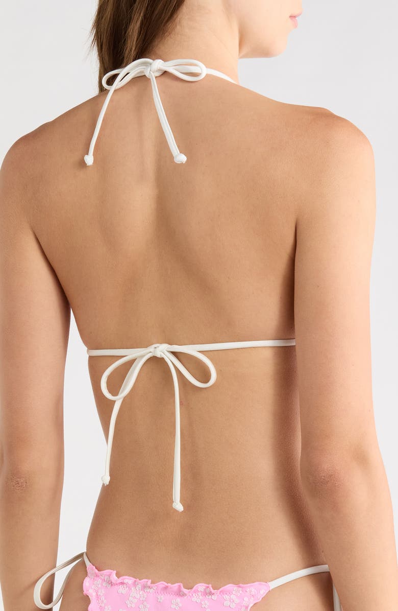 Kulani Kinis Lettuce Trim Bikini Top, Alternate, color, Sugar Sprinkle
