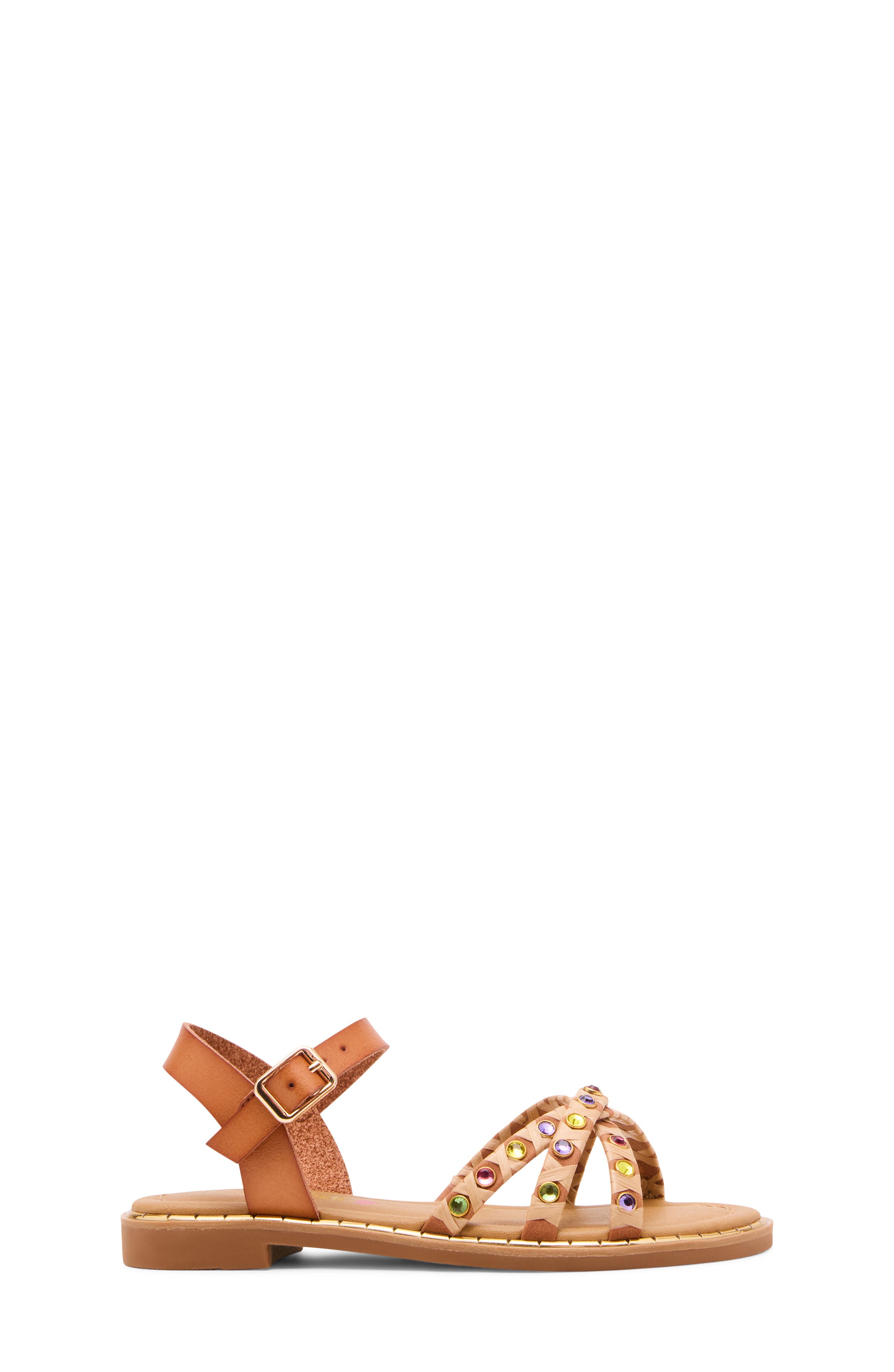 Steve Madden Kids' Gillian Ankle Strap Sandal, Alternate, color, Cognac Multi
