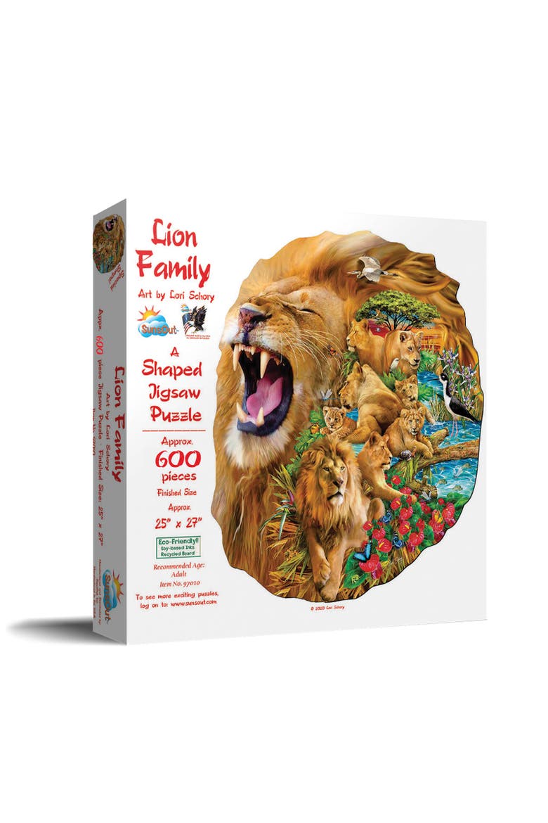 Lion Family 600 piece Jigsaw Puzzle for Adults Special Shape, Main, color, Multicolor
