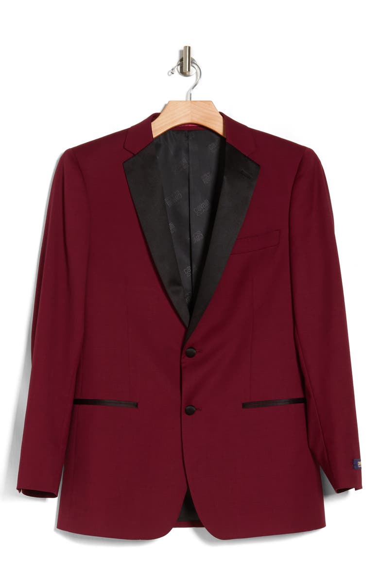 Cavalli Class Black Peak Satin Lapel Dinner Jacket, Alternate, color, 