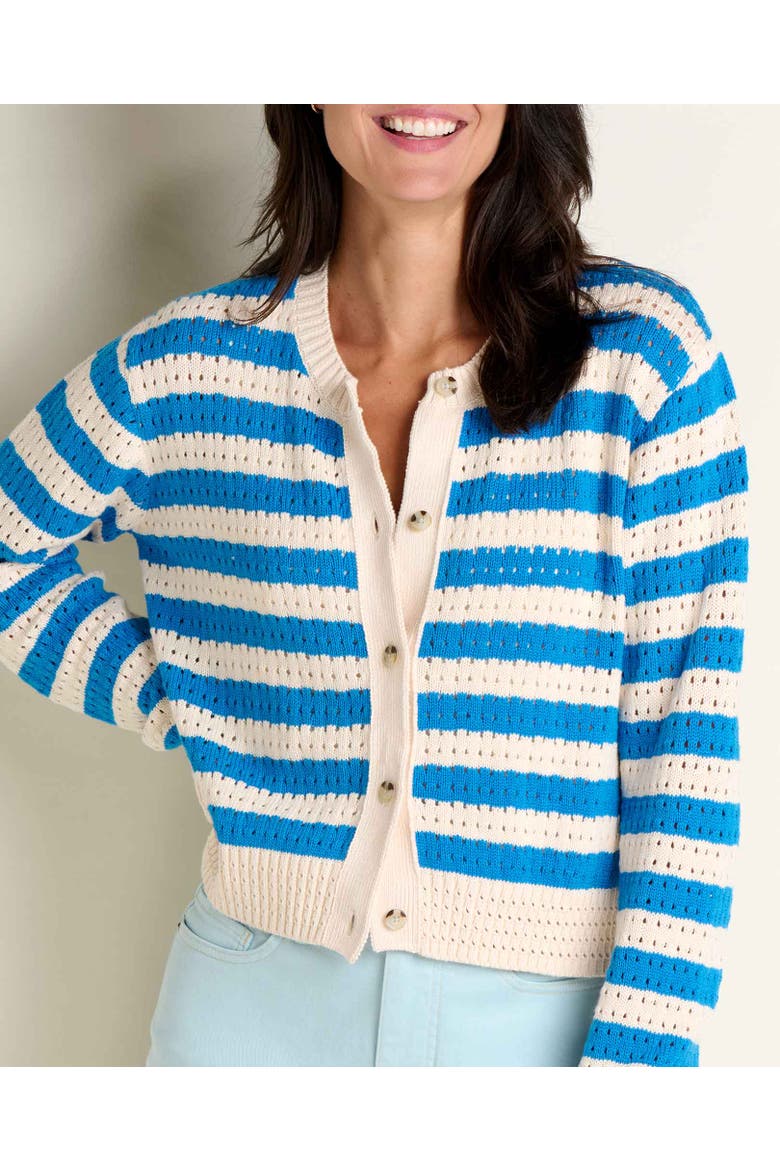Bianca Pointelle Cardigan, Alternate, color, Salt Pattern