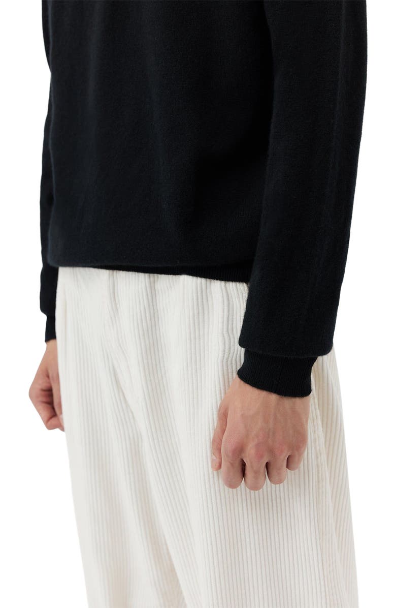 GOBI Mongolian Cashmere Essential Cashmere Polo Sweater, Alternate, color, Black