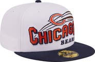 New Era Men's New Era White/Navy Chicago Bears Retro Swoop 59FIFTY Fitted Hat