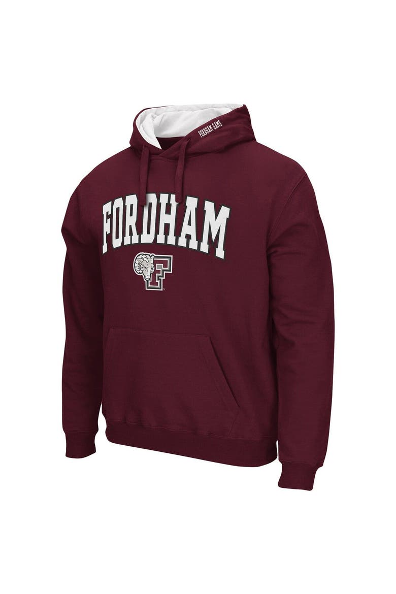 Men's Colosseum Maroon Fordham Rams Arch and Logo Pullover Hoodie, Alternate, color, Maroon