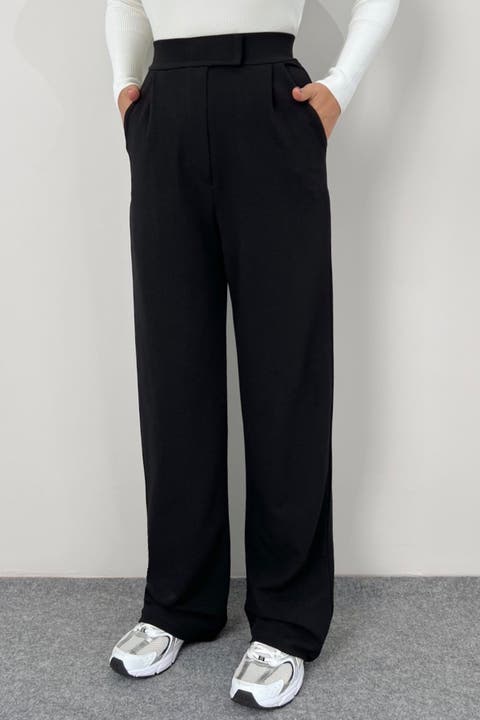 High Waist Stretch Palazzo Pants