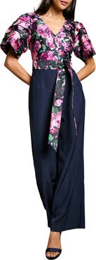 Coast Printed Tiered Sleeve Organza Jumpsuit