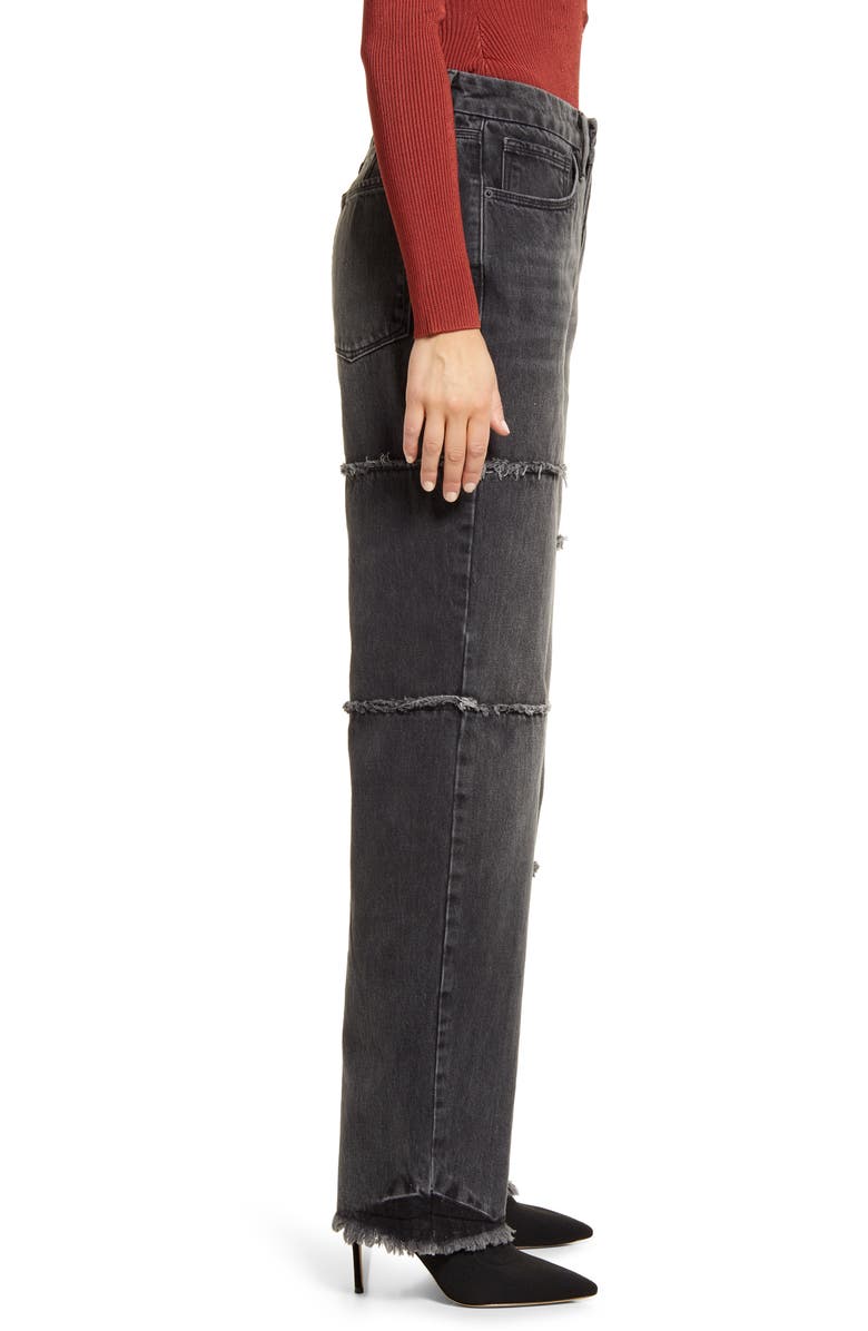 Good American Good '90s Fray Hem Straight Leg Jeans, Alternate, color,