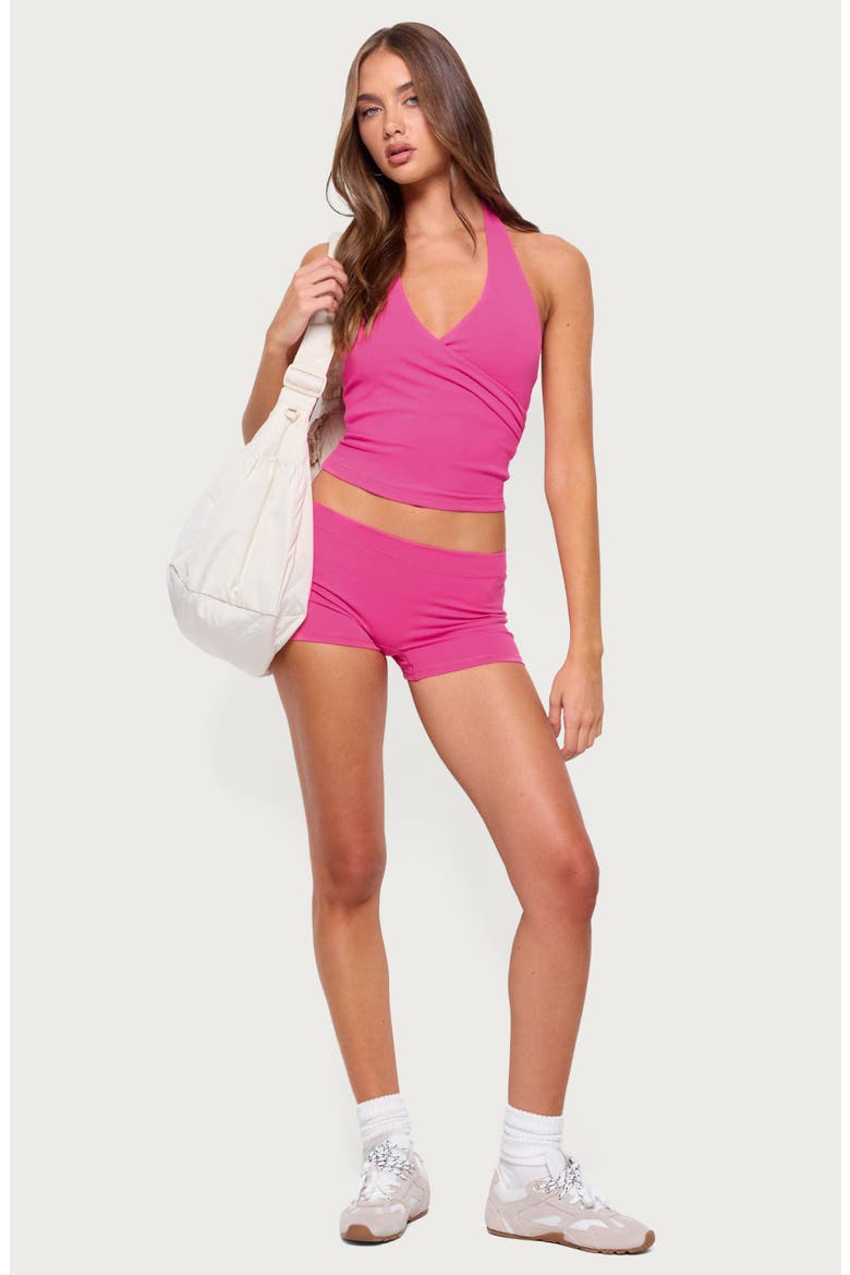 Alaya Low Rise Micro Shorts, Alternate, color, PINK