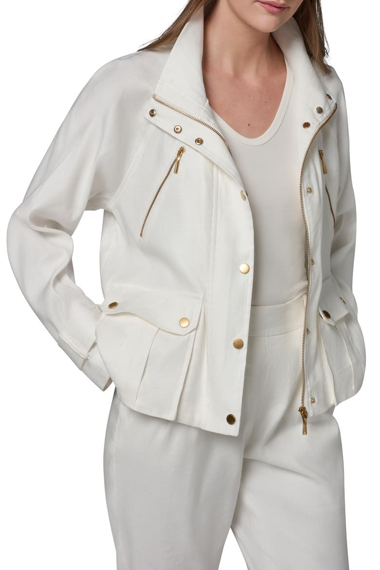 Linen Blend Jacket, Alternate, color, CREAM